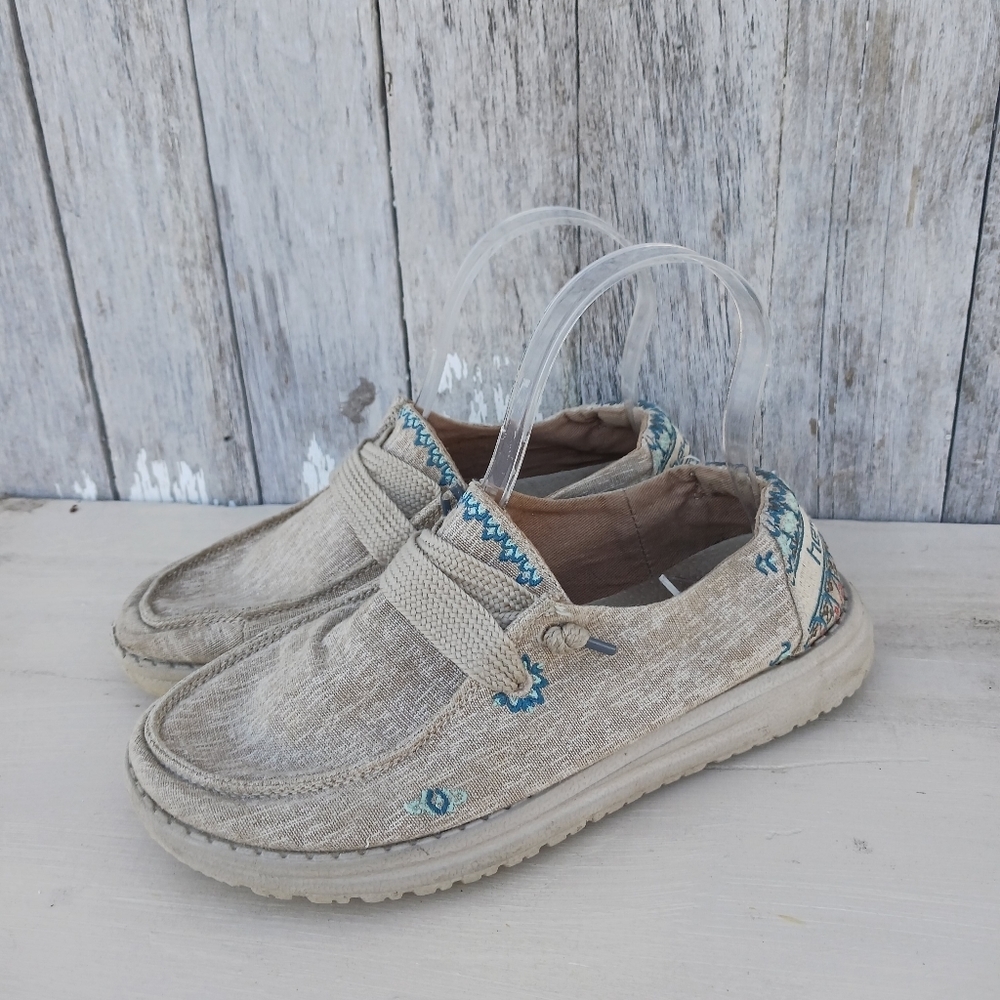 Hey Dude Wendy‎ Flora Sunflower Beige Lightweight Casual Slip On Women Ss 5